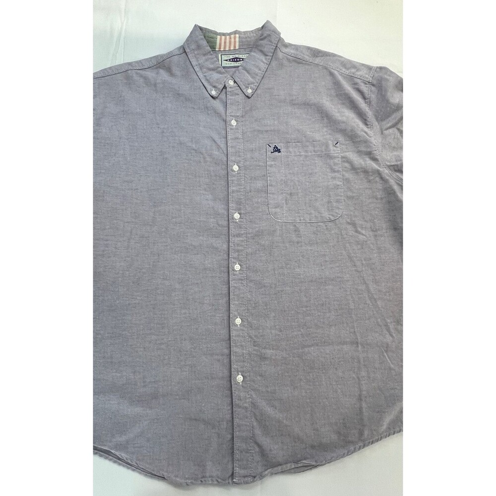 Arizona Mens Blue Chambray Look Big Oxford Long Sleeve Button Down Shirt 2XL